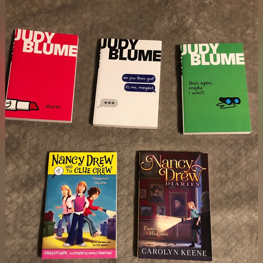 5 Books: Judy Bloom & Nancy Drew books